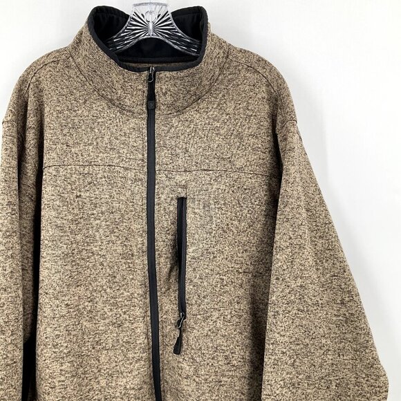 Swiss Tech Men's Sweater Size 3XL Beige 1/4 Zip Pullover Long Sleeve Zip Pocket - Picture 7 of 15